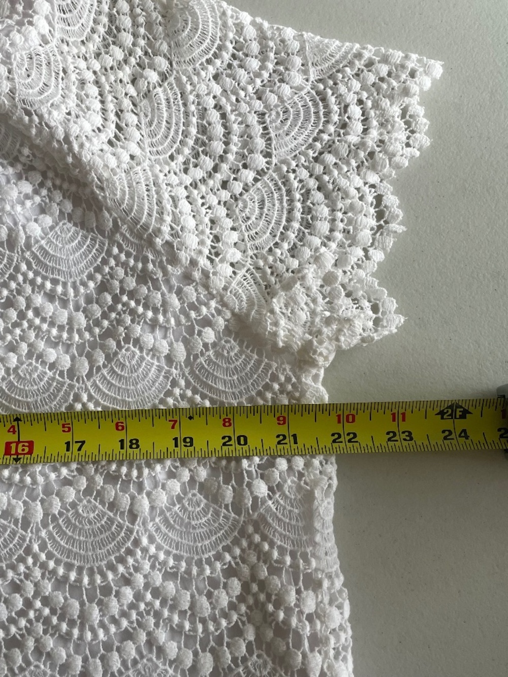 Talbots White Crochet Lace Blouse with Elastic Neck Cottage Boho Coquette 2Xp - Picture 11 of 12